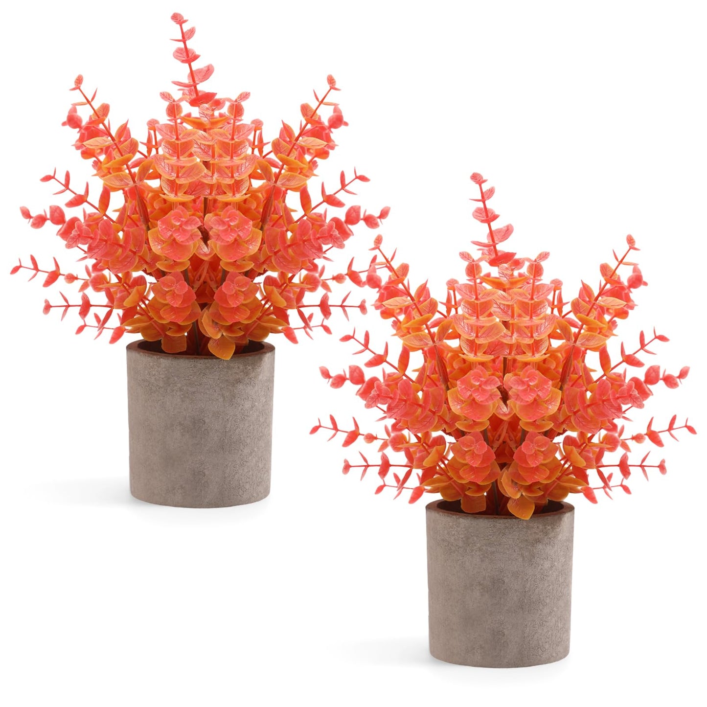2 Pack Small Fake Plants Eucalyptus Potted Artificial Plants for Shelf Desk Home Bathroom Farmhouse Room Coffee Table Decor (Sage Green)